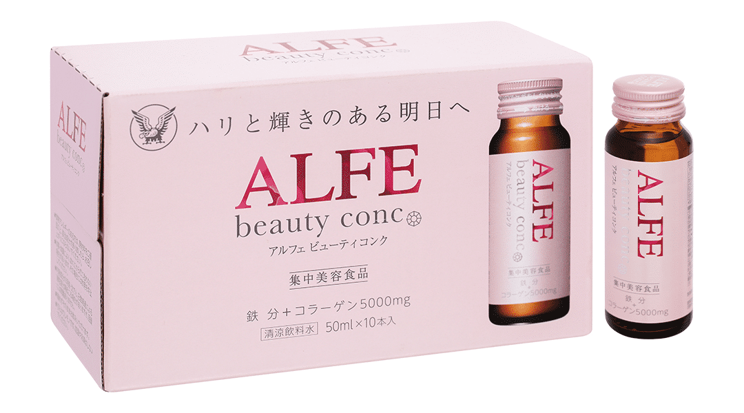 Mẫu thiết kế Nước uống Alfe Beauty Conc bổ sung collagen.
