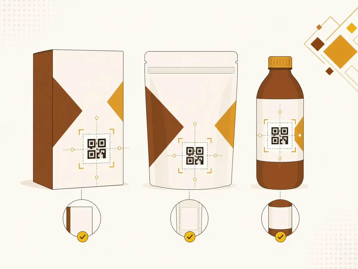 Chọn vị trí mã QR truy xuất nguồn gốc theo dạng bao bì