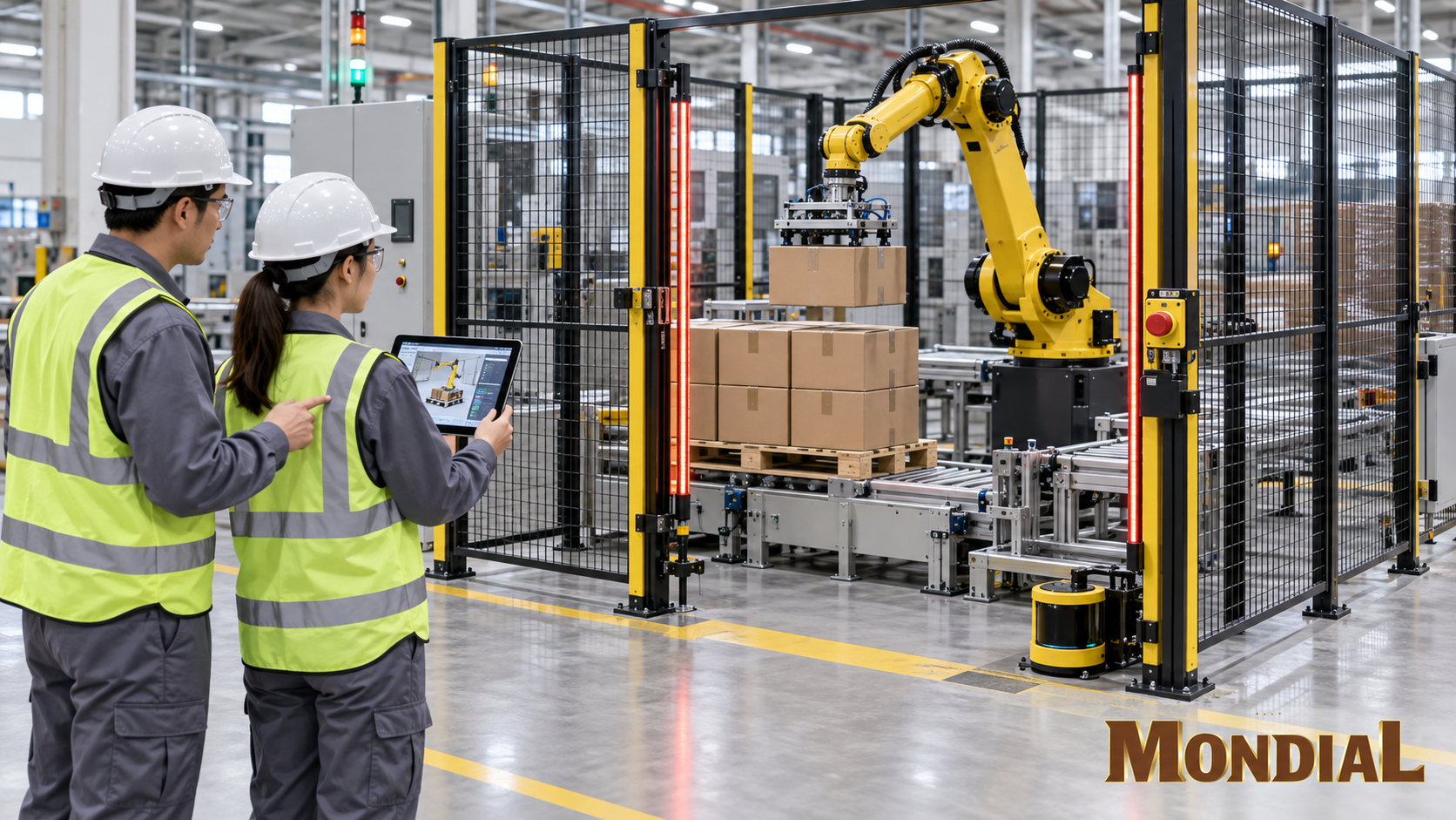 Kỹ sư thực hiện FAT SAT và kiểm tra an toàn cell robot công nghiệp